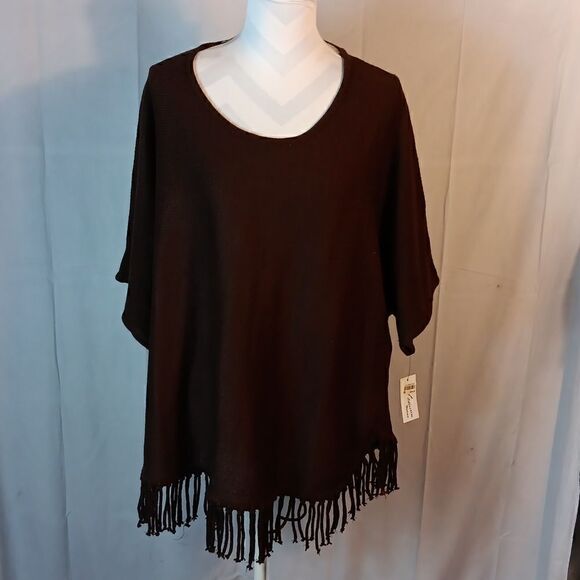 Macy's NY Collection Fringed Sweater - Picture 1 of 9